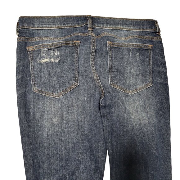 Harper Jeans Womens Size 30 Skinny Low Rise Dark Wash Raw Hem Ripped Denim Pants - Picture 4 of 7